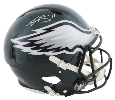 Eagles A.J. Brown Authentic Signed Full Size Speed Proline Helmet BAS Witnessed