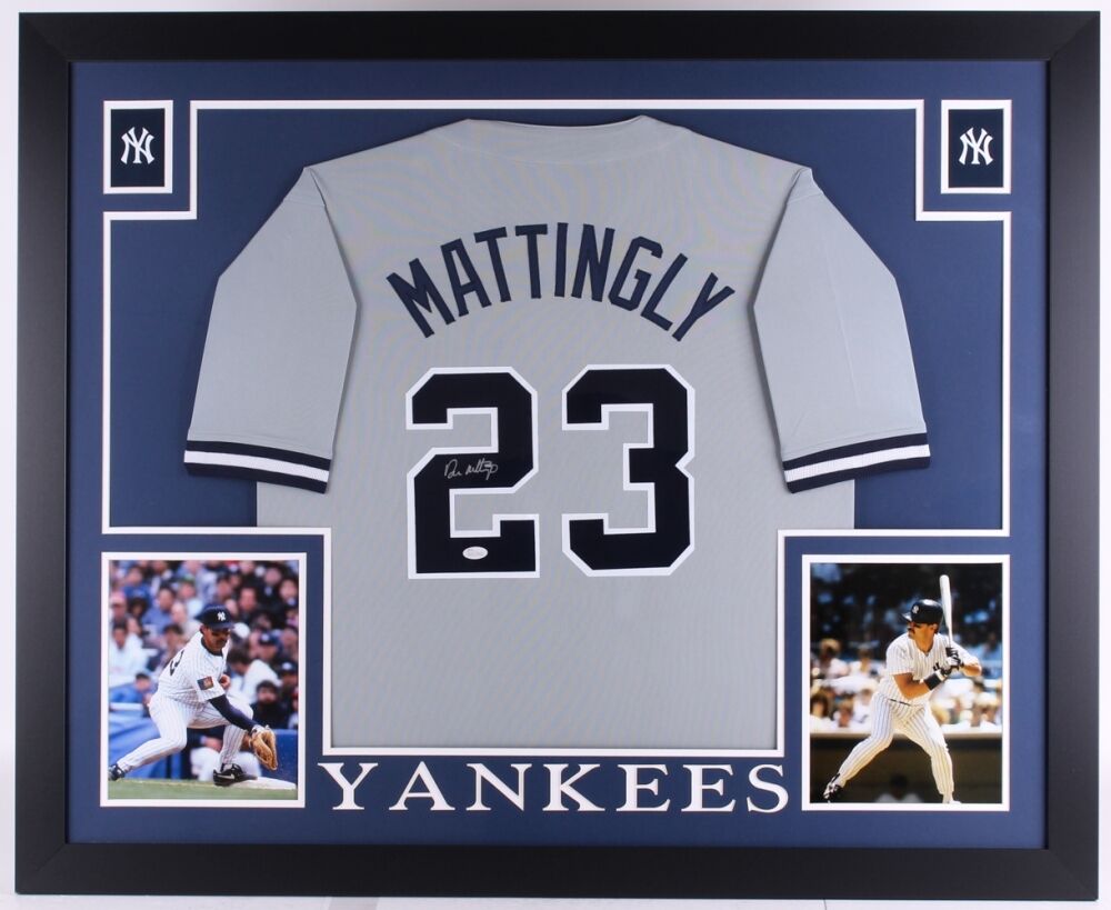 Don Mattingly Signed Yankees 35 x 43 Custom Framed Jersey (JSA) 6x A –  Super Sports Center