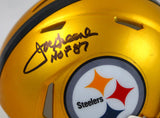 Joe Greene Signed Pittsburgh Steelers Flash Speed Mini Helmet W/HOF-BeckettWHolo