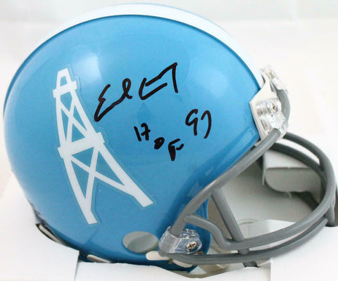 Earl Campbell Autographed Houston Oilers 60-62 TB Mini Helmet W/ HOF- JSA W *Blk