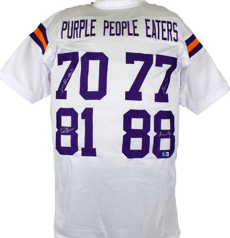 Purple People Eaters Autographed White Pro Style Jersey-Beckett W Hologram