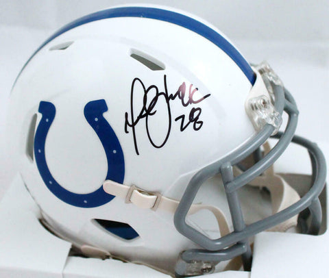 Marshall Faulk Autographed Indianapolis Colts Speed Mini Helmet-Beckett W Holo