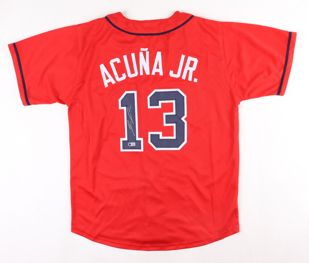 Shop Ronald Acuna Jr. Atlanta Braves Signed Blue Custom Jersey