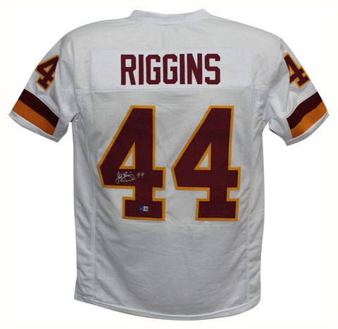 John Riggins Autographed/Signed Pro Style White XL Jersey Beckett 35525