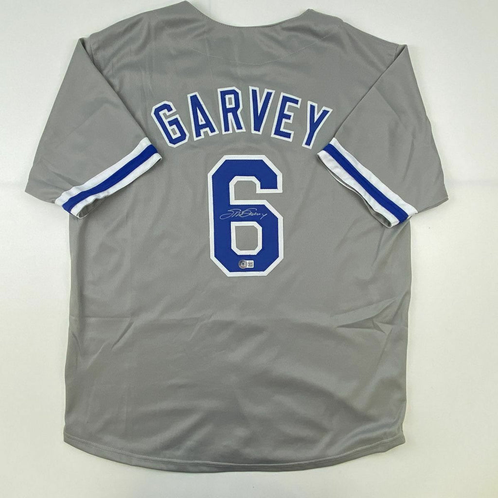 Hall of Fame Sports Memorabilia Autographed/Signed Steve Garvey Los Angeles Grey Baseball Jersey Beckett BAS COA