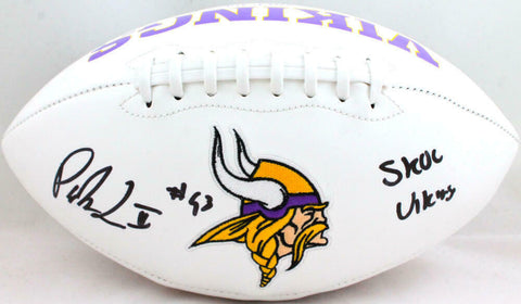 Patrick Jones Autographed Minnesota Vikings Logo Football W/ Insc-Beckett W Holo