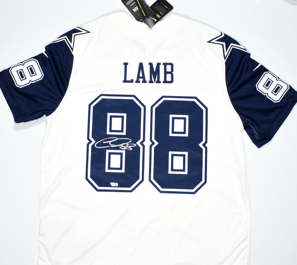 Framed CeeDee Lamb Dallas Cowboys Autographed White Nike Limited Jersey
