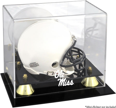 Ole Miss Rebels Golden Classic Logo Mini Helmet Display Case