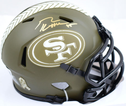 George Kittle Signed 49ers Salute to Service Speed Mini Helmet- Beckett W Holo