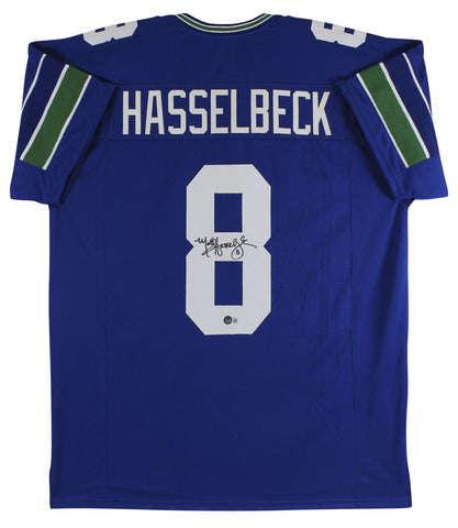 Matt Hasselbeck Authentic Signed Blue Pro Style Jersey Autographed BAS Witnessed
