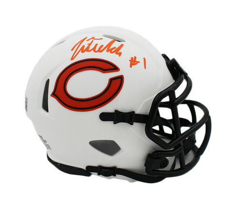 Justin Fields Signed Chicago Bears Speed Lunar NFL Mini Helmet