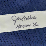 FRAMED Autographed/Signed JOE BELLINO 33x42 Navy Blue College Jersey JSA COA