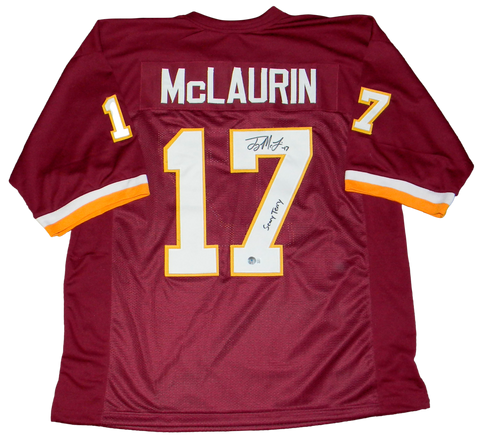TERRY McLAURIN SIGNED WASHINGTON REDSKINS COMMANDERS #17 JERSEY W/ SCARY TERRY
