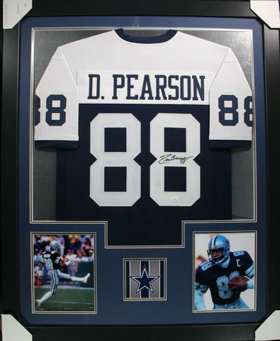 DREW PEARSON (Cowboys throwback TOWER) Signed Autographed Framed Jersey JSA