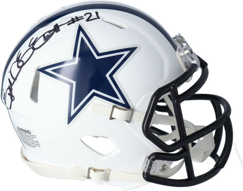 Ezekiel Elliott Dallas Cowboys Signed Flat White Alternate Mini Helmet