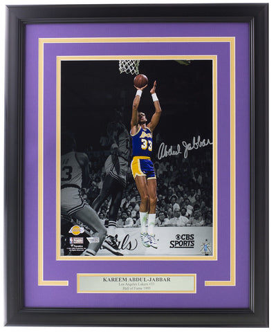 Kareem Abdul-Jabbar Signed Framed 11x14 LA Lakers Basketball Photo Fanatics