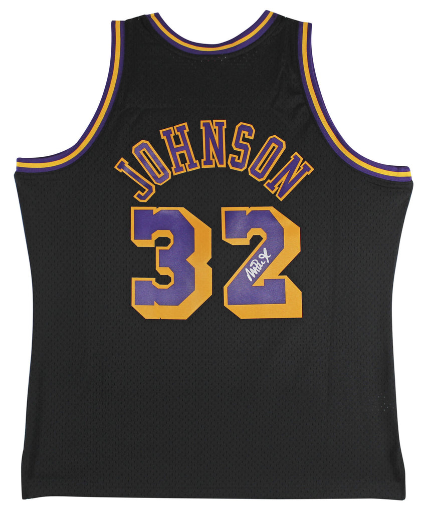 Magic Johnson Signed LA Lakers Purple Mitchell & Ness Authentic Jersey  Beckett
