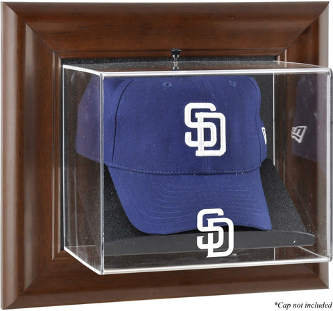 San Diego Padres Brown Framed Wall- Logo Cap Case - Fanatics