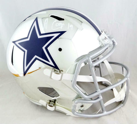 Amari Cooper Signed Dallas Cowboys F/S Chrome Speed Helmet- JSA W Auth *White