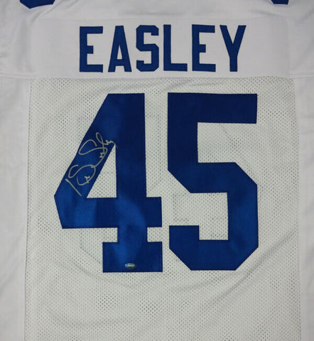 SEATTLE SEAHAWKS KENNY EASLEY AUTOGRAPHED WHITE JERSEY MCS HOLO STOCK #90871