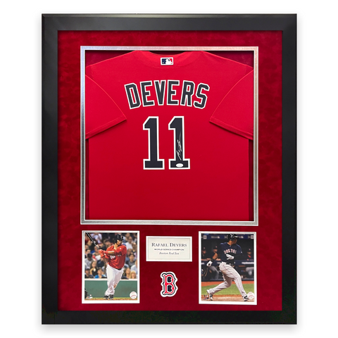 Rafael Devers Signed Autographed Jersey Framed to 32x40 JSA