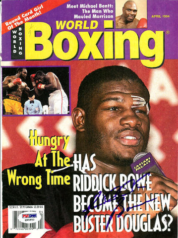 Riddick Bowe Autographed Signed Boxing World Magazine Cover PSA/DNA #Q95952