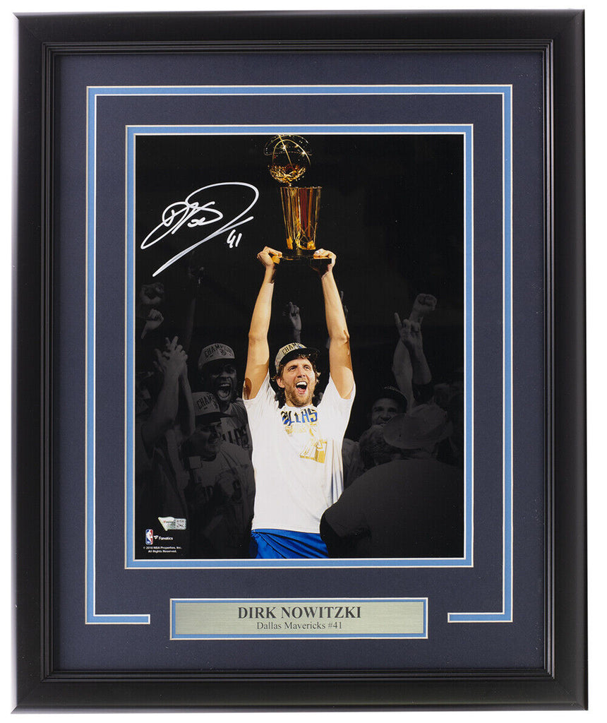 Dirk Nowitzki Signed Framed 11x14 Dallas Mavericks Photo BAS