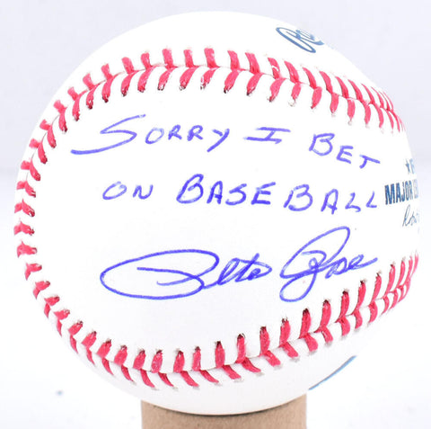 Pete Rose Autographed Rawlings OML Baseball w/ Sorry I Bet - Beckett W Hologram