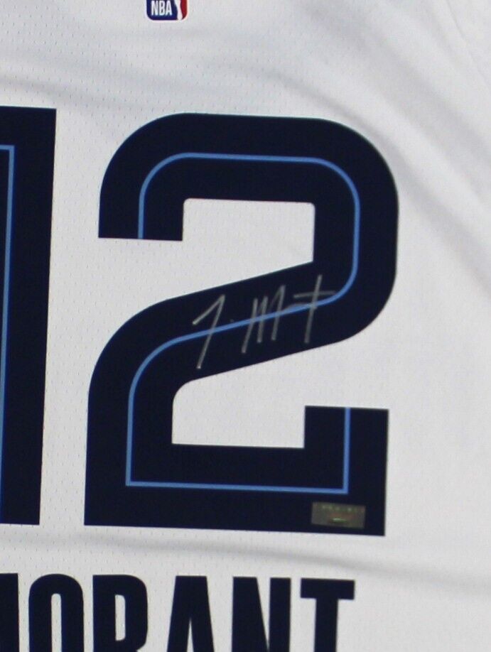 Ja Morant Autographed Memphis Grizzlies White Nike Swingman Jersey ~Open  Edition Item~