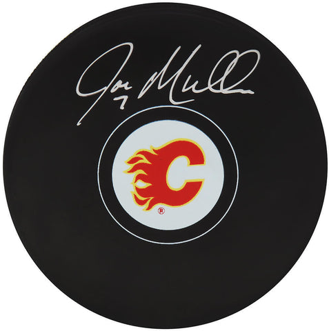 Joe Mullen Signed Calgary Flames Logo Hockey Puck - (SCHWARTZ SPORTS COA)