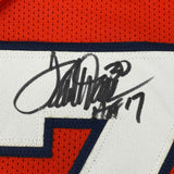 Autographed/Signed Terrell Davis HOF 17 Denver Orange Football Jersey JSA COA