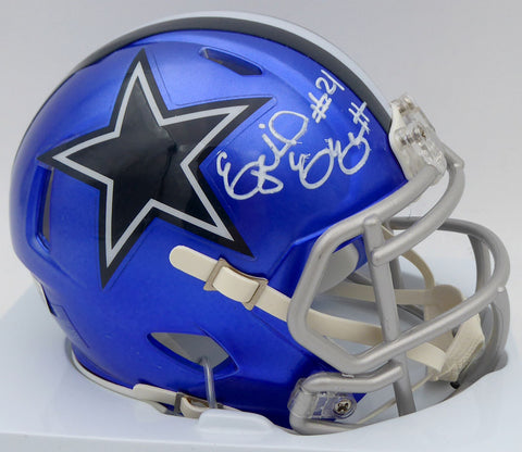 Ezekiel Elliott Autographed Cowboys Flash Blue Speed Mini Helmet Beckett WT81551