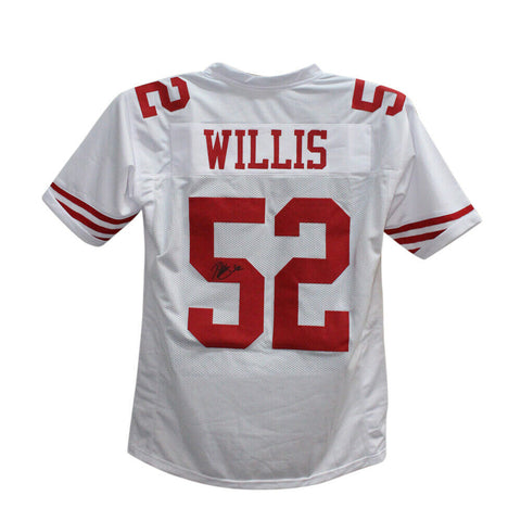Patrick Willis Autographed/Signed Pro Style White XL Jersey Beckett BAS 34519