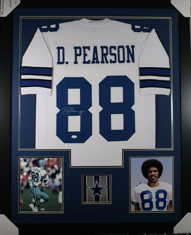 DREW PEARSON (Cowboys white TOWER) Signed Autographed Framed Jersey JSA