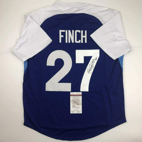 Autographed/Signed Jennie Finch USA Blue Team United States Softball Jersey JSA