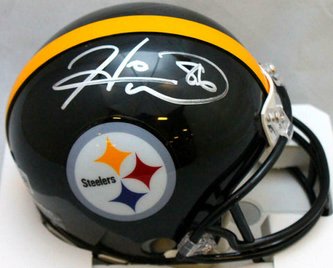 Hines Ward Autographed Pittsburgh Steelers Mini Helmet - Beckett W Holo *Silver