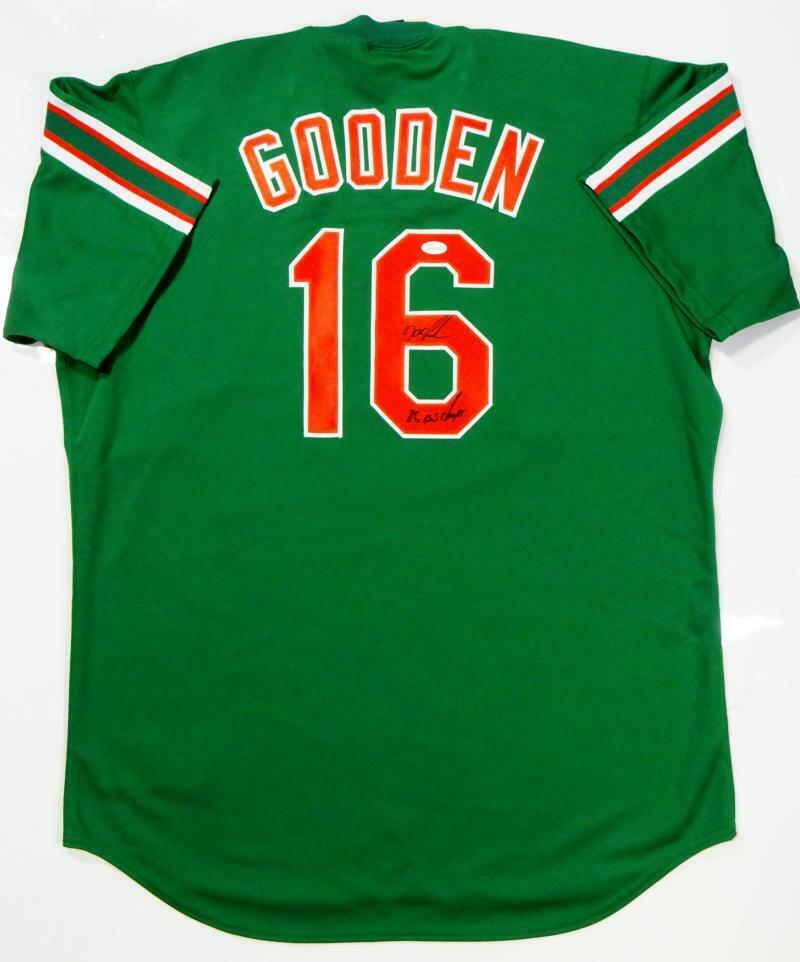 Doc Gooden Signed New York Mets Green Majestic Jersey w/ 86 WS