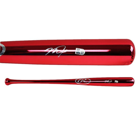 Mike Trout Signed Los Angeles Angels Rawlings Red Chrome MLB Bat