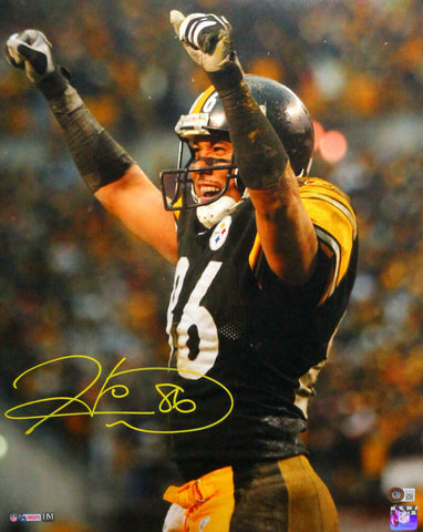 Hines Ward Signed Arms Up Celebrating Photo 16x20 HM Photo- Beckett W *Yellow