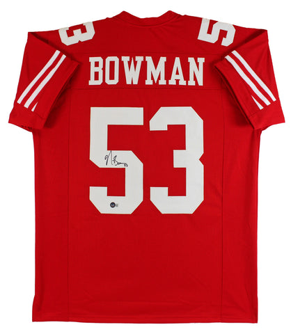 Navorro Bowman Authentic Signed Red Pro Style Jersey Autographed BAS Witnessed