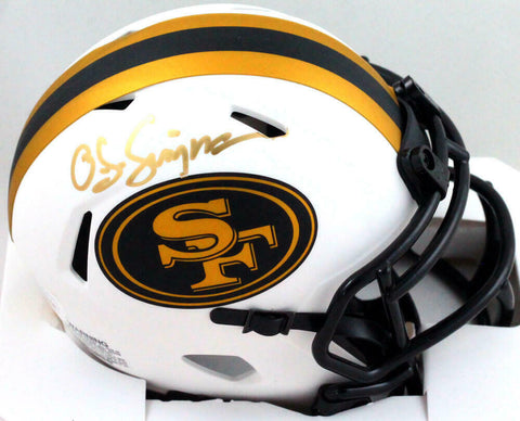 OJ Simpson Autographed San Francisco 49ers Lunar Speed Mini Helmet- JSA W *Gold