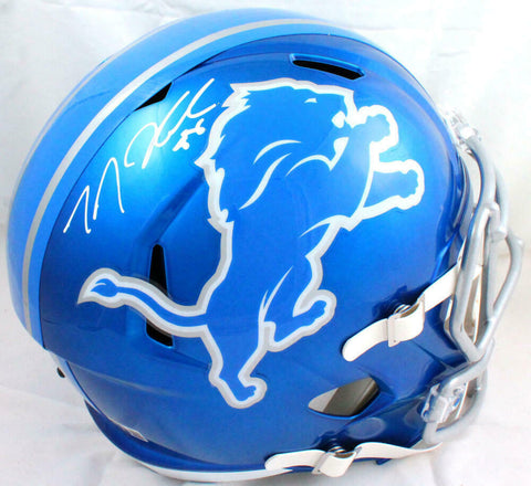 TJ Hockenson Autographed Detroit Lions F/S Flash Speed Helmet- Beckett W Holo