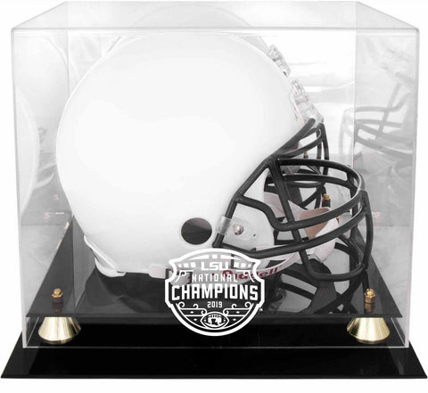LSU Tigers CFP 2019 National Champions Logo Golden Classic Helmet Display Case