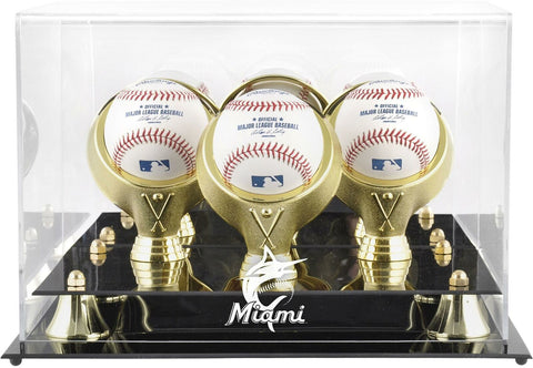 Miami Marlins Golden Classic Three Baseball 2019 Logo Display Case - Fanatics