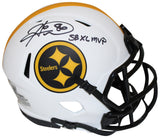 Hines Ward Autographed Steelers Lunar Mini Helmet SB XL MVP Beckett 36071