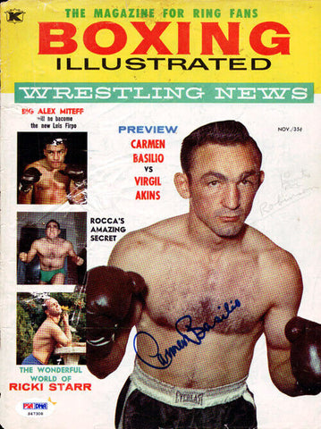 Carmen Basilio Autographed Boxing Illustrated Magazine Cover PSA/DNA #S47308