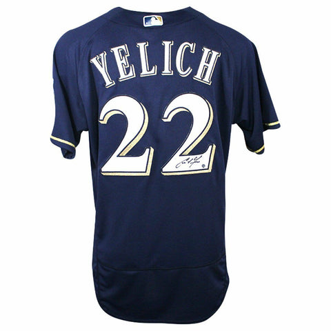 CHRISTIAN YELICH Autographed Milwaukee Brewers Authentic Navy Jersey STEINER
