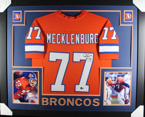 Karl Mecklenberg Autographed Framed Pro Style Orange XL Jersey Beckett 38049
