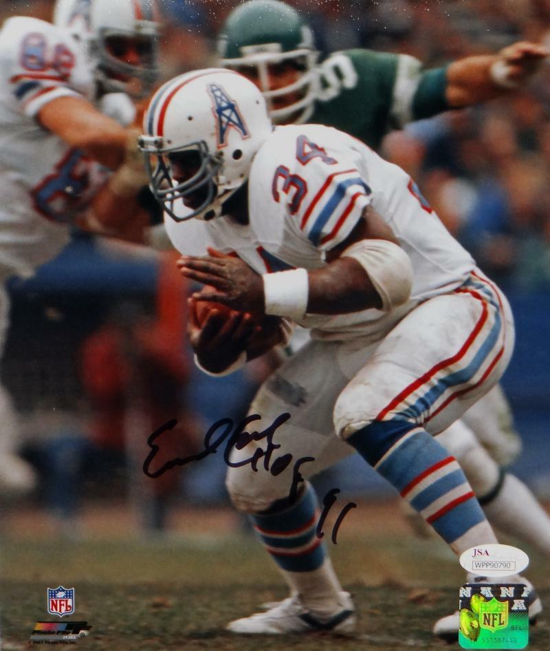 Framed Houston Oilers Earl Campbell Autographed Signed Jersey Psa