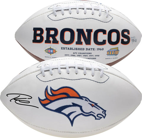 Russell Wilson Denver Broncos Autographed White Panel Football